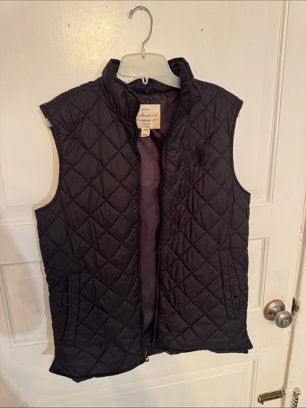 Weatherproof Puffer Vest with "M" Monogram
